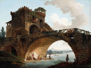 The Ponte Salario by Hubert Robert Oil Painting