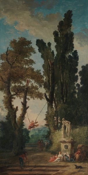 Main Product Photo of The Swing Painting by Hubert Robert