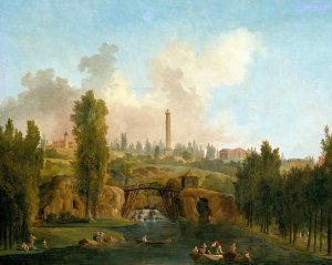 View of the Park of Mereville by Hubert Robert Oil Painting