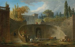Villa Farnese With Gardens At Caprarola by Hubert Robert Oil Painting