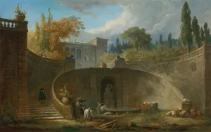 Villa Farnese With Gardens At Caprarola by Hubert Robert Oil Painting