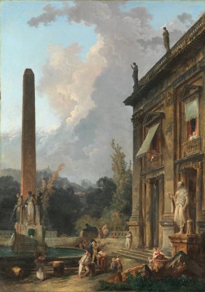 Wandering Minstrels by Hubert Robert Oil Painting