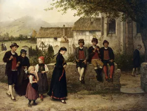 Der Kirchgang by Hubert Salentin - Oil Painting Reproduction