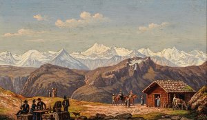 Aussicht vom Gamskogel in Gastein by Hubert Sattler Oil Painting