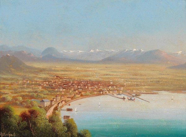 Blick auf Bregenz by Hubert Sattler - Hand-Painted Oil Painting Reproduction
