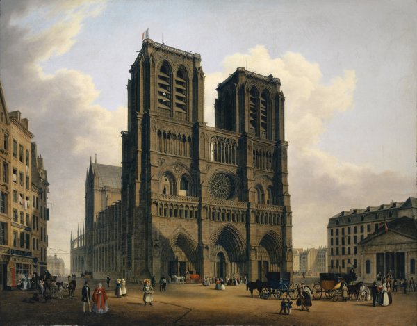 Notre Dame of Paris  by Hubert Sattler - Hand-Painted Oil Painting Reproduction
