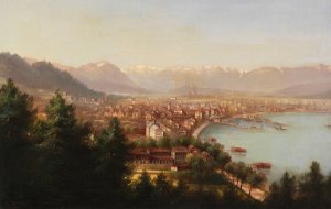 Stadtansicht von Bregenz by Hubert Sattler Oil Painting