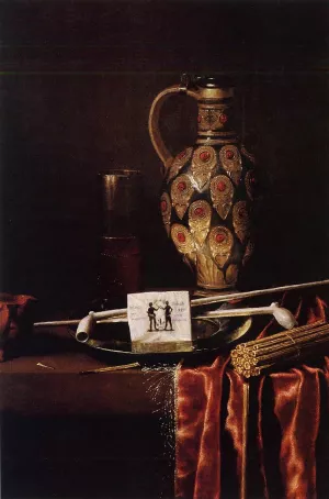 Smoker Still-Life by Hubert Van Ravesteyn - Oil Painting Reproduction