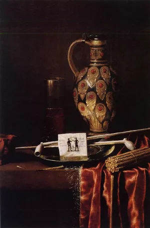 Smoker Still-Life Oil painting by Hubert Van Ravesteyn