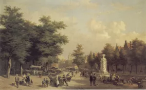 A View of Amsterdam Market painting by Hubertus Van Hove