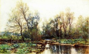 A Clear Stream by Hugh Bolton Jones Oil Painting