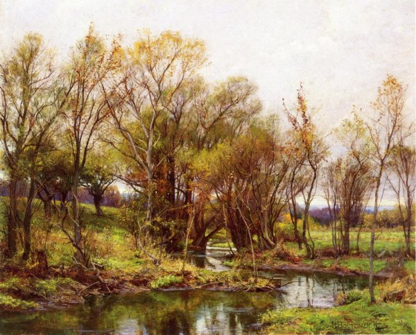 The Brook - Morning by Hugh Bolton Jones - Hand-Painted Oil Painting Reproduction