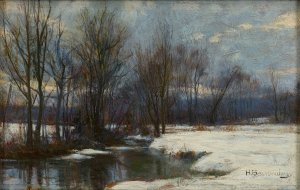 Winter Landscape by Hugh Bolton Jones Oil Painting