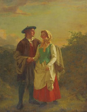 A Lad And His Lassie by Hugh Cameron Oil Painting