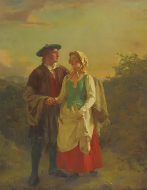 A Lad And His Lassie by Hugh Cameron Oil Painting