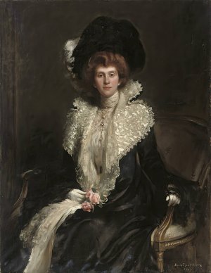 Portrait of a lady by Hugh De Twenbrokes Glazebrook Oil Painting