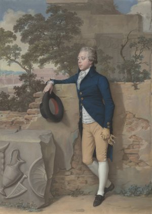 Frederick North, Later Fifth Earl Of Guilford, In Rome by Hugh Douglas Hamilton Oil Painting