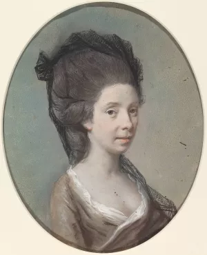 Mary Fox by Hugh Douglas Hamilton Oil Painting