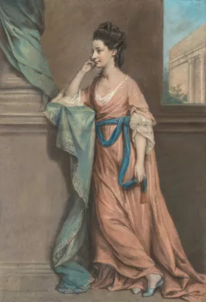 Portrait of a lady by Hugh Douglas Hamilton Oil Painting