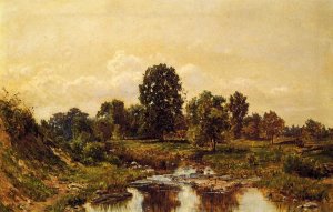 Landscape, Morning also known as Willimantic, Mornig, Dew Creek, Ohio by Hugh Newell Oil Painting