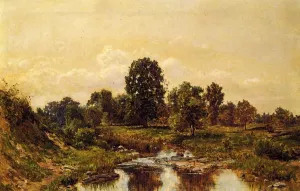 Landscape, Morning also known as Willimantic, Mornig, Dew Creek, Ohio painting by Hugh Newell