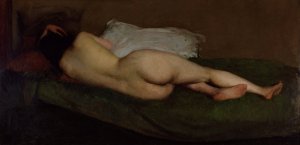 Nude reclining by Hugh Ramsay Oil Painting