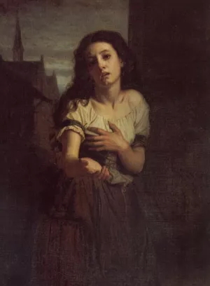 A Beggar Woman by Hughes Merle Oil Painting