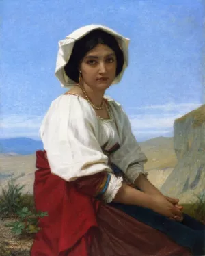 Italian Maid by Hughes Merle - Oil Painting Reproduction