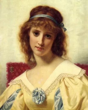 Portrait of a Young Beauty by Hughes Merle Oil Painting