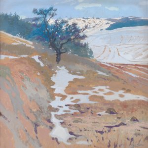 Hugelland im Winter by Hugo Baar Oil Painting