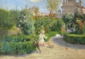 The Murillo Gardens, Seville by Hugo Birger Oil Painting
