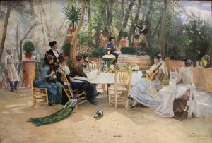 The Scandinavian Artists'Lunch at Cafe Ledoyen, Paris; Varnishing Day 1886 by Hugo Birger Oil Painting