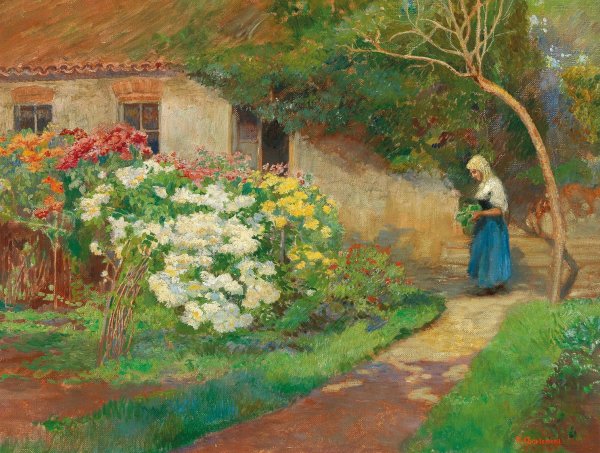 Main Product Photo of Farmhouse Garden Painting by Hugo Charlemont