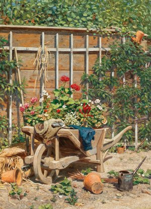 Gartenidyll by Hugo Charlemont Oil Painting
