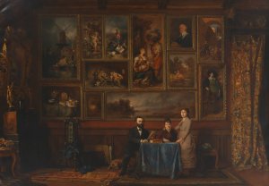Salon des Ohrenarztes Hofrat Dr. Adam Politzer by Hugo Charlemont Oil Painting