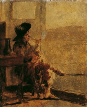 Sitzender Raucher by Hugo Charlemont Oil Painting