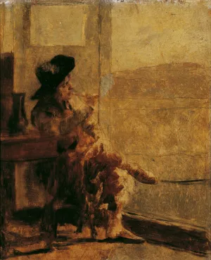 Sitzender Raucher by Hugo Charlemont Oil Painting
