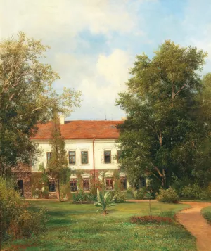 View of a Castle in Bohemia by Hugo Charlemont Oil Painting