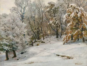 A Winter's Day by Hugo Darnaut Oil Painting