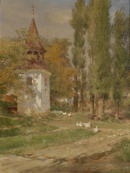 Aus einem mahrischen Dorfe by Hugo Darnaut - Hand-Painted Oil Painting Reproduction