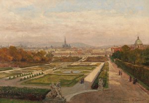 Blick vom Belvedere auf Wien by Hugo Darnaut Oil Painting