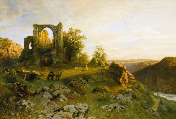 Durnstein On The Danube  by Hugo Darnaut - Hand-Painted Oil Painting Reproduction