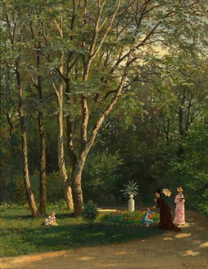 In einem Wiener Garten by Hugo Darnaut Oil Painting