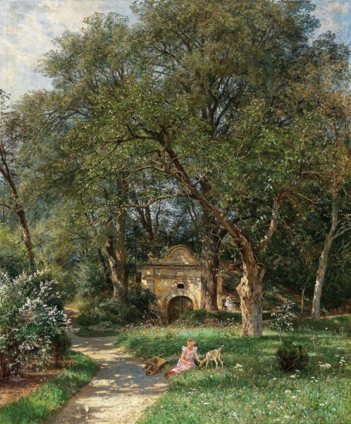 In the Castle Park  by Hugo Darnaut - Hand-Painted Oil Painting Reproduction