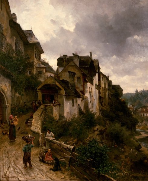 Motiv aus Zell  by Hugo Darnaut - Hand-Painted Oil Painting Reproduction