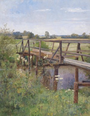 Sommerlandschaft mit Brucke by Hugo Darnaut Oil Painting