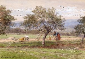 Zwetschkenernte in Pawlavitz by Hugo Darnaut Oil Painting
