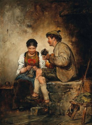 A Serenade by Hugo Engl Oil Painting