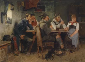 Auf dem Prufstand Oil painting by Hugo Kauffmann