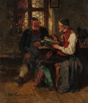 Unterhaltung in der Stube by Hugo Kauffmann Oil Painting